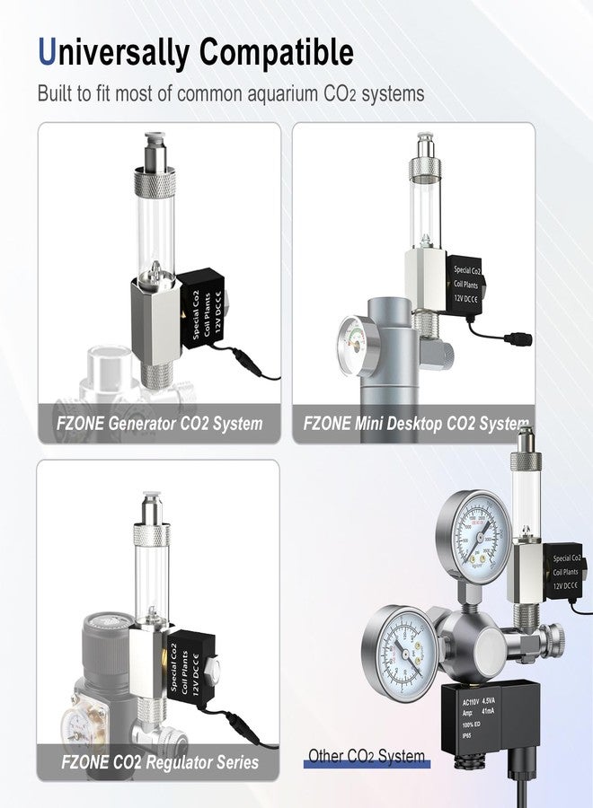 FZONE All-in-One CO₂ Solenoid Valve with Bubble Counter for CO₂ Aquarium System, Screw Connection - Image 4